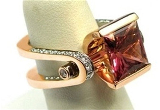 Fashion Square Alloy Inlay Artificial Gemstones Women's Rings