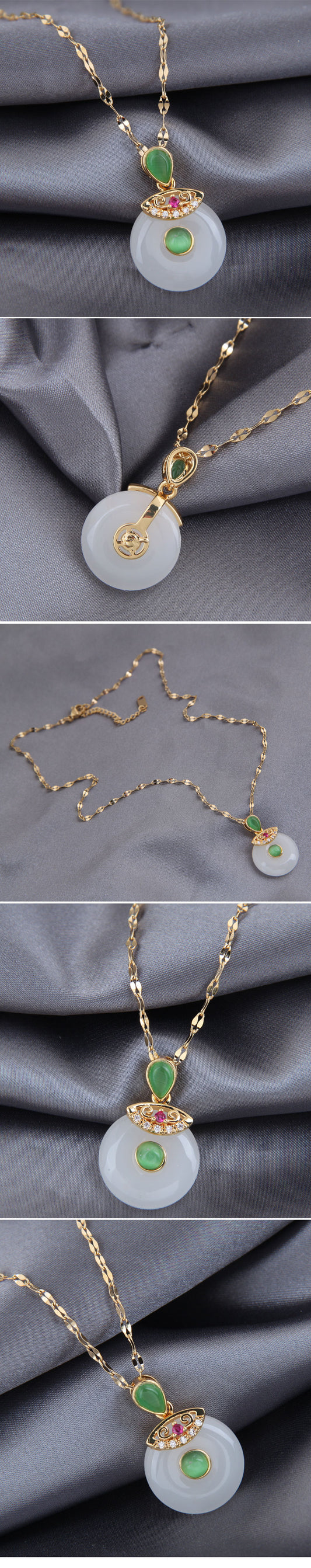 Korean Fashion  Simple Jade Pendant  Necklace