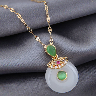 Korean Fashion  Simple Jade Pendant  Necklace