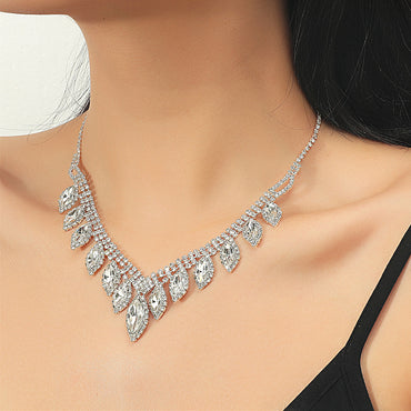 Wholesale Fashion New Crystal Titanium Steel Necklace Wedding Accessories Nihaojewelry