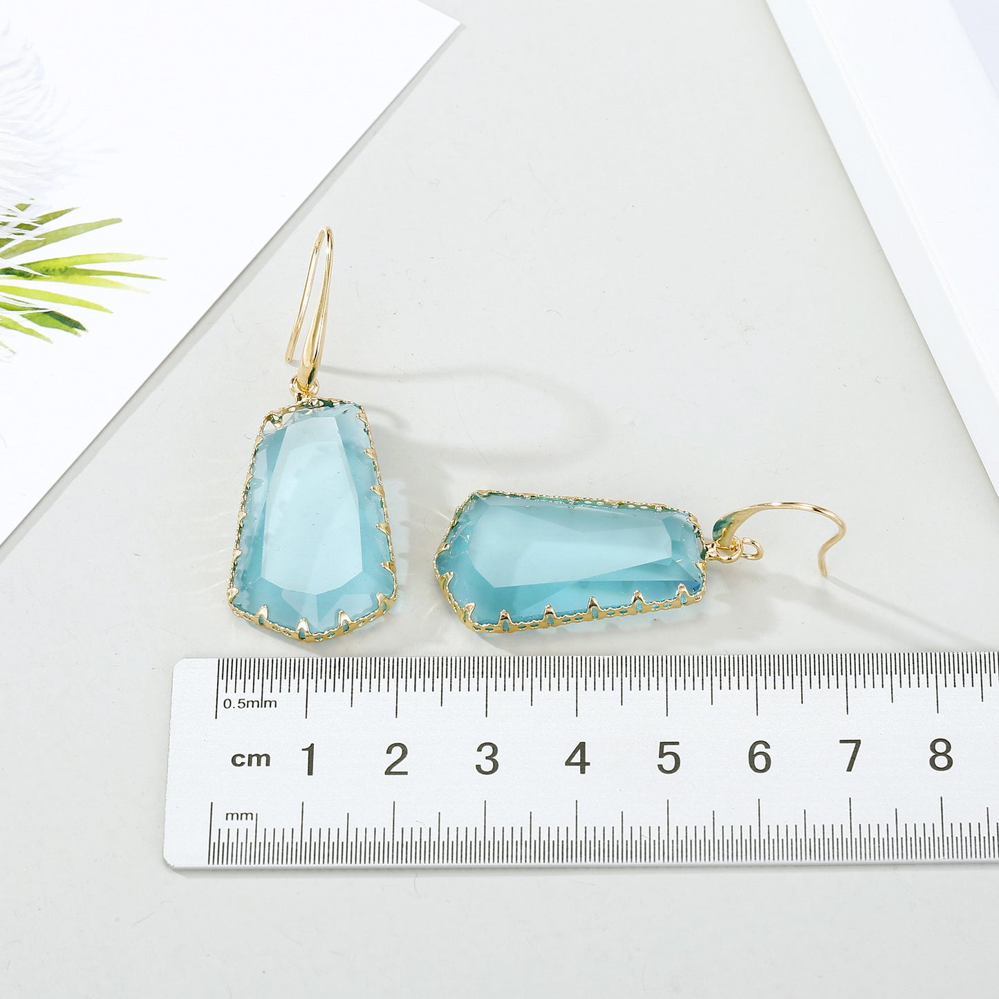 New Fashion Exaggerated Trapezoidal Crystal Earrings Irregular Crystal Earrings Wholesale