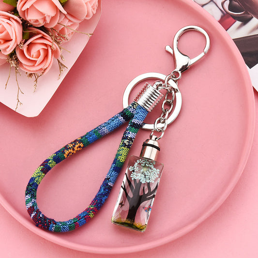 Creative Dried Flower Plant Cotton Rope Keychain Wholesale Nihaojewelry