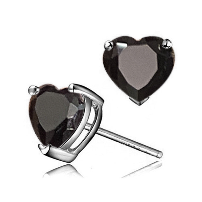 Fashion Heart-shaped Zircon Simple Heart-shaped Copper Earrings