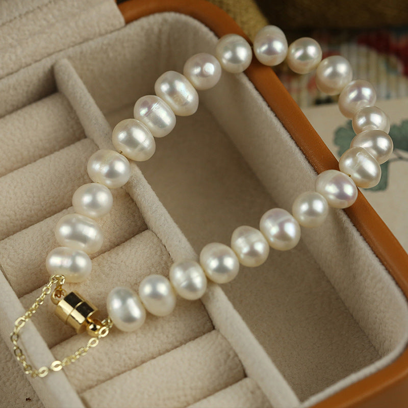 Korean New Freshwater Pearl Bracelet Geometric Alloy Hand Accessories Female