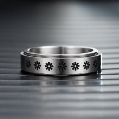 New Fashion Anti-anxiety Rotating Titanium Steel  Decompression Couple Ring