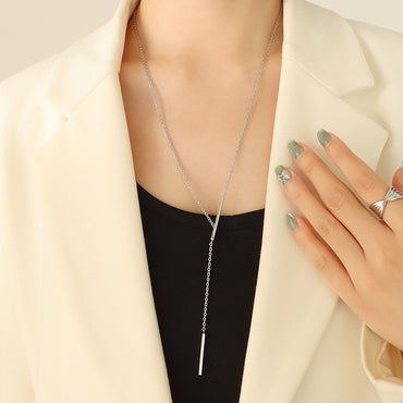 Fashion Women's Geometric Y-letter Mid-length Clavicle Chain Stainless Steel