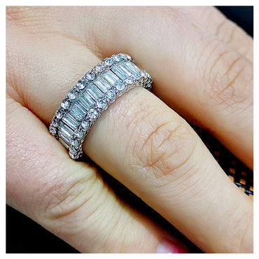 Fashion Alloy Rhinestone O-shape Rings Daily Inlaid Zircon Zircon Copper Rings 1 Piece