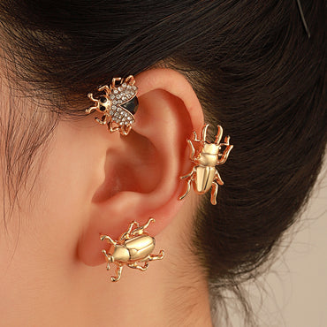 Exaggerated Insect Alloy Plating Rhinestone Ear Hook