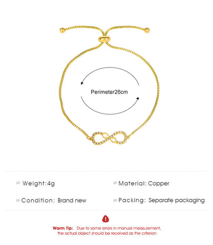 Fashion Number Copper Bracelets Plating Zircon Copper Bracelets