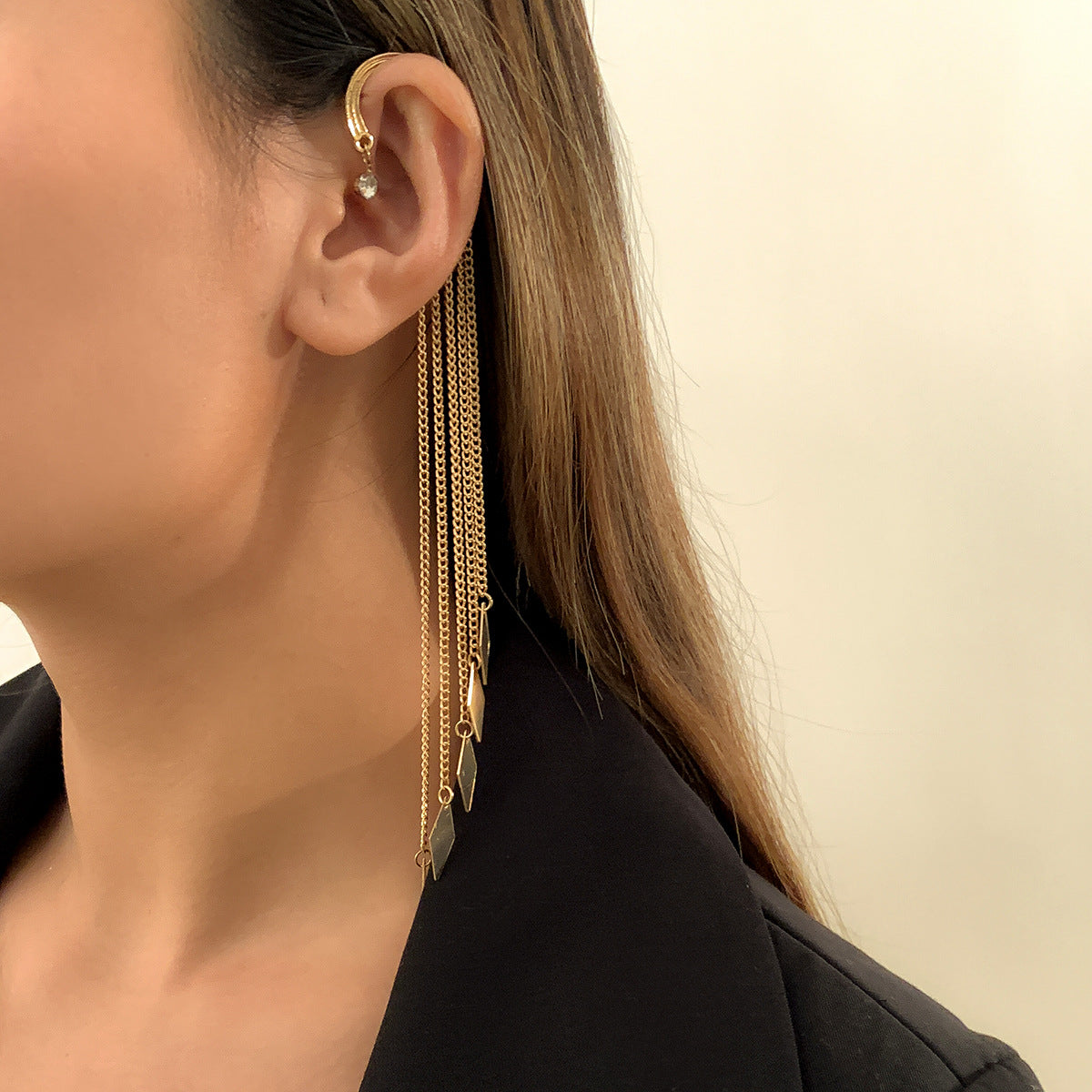 Fashion Geometric Tassel Alloy Copper Earrings Plating Arylic Artificial Pearl Copper Earrings