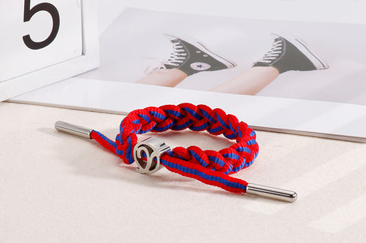 1 Piece Simple Style Letter Color Block Rope Titanium Steel Polishing Couple Bracelets