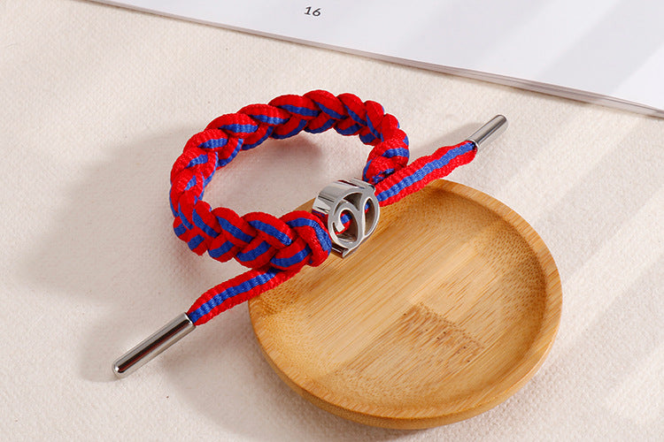 1 Piece Simple Style Letter Color Block Rope Titanium Steel Polishing Couple Bracelets