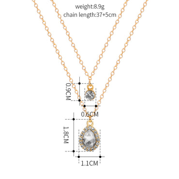 Fashion Water Droplets Alloy Inlay Rhinestones Necklace