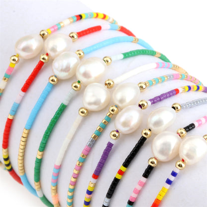 Bohemian Geometric Baroque Pearls Handmade Pearl Bracelets 1 Piece