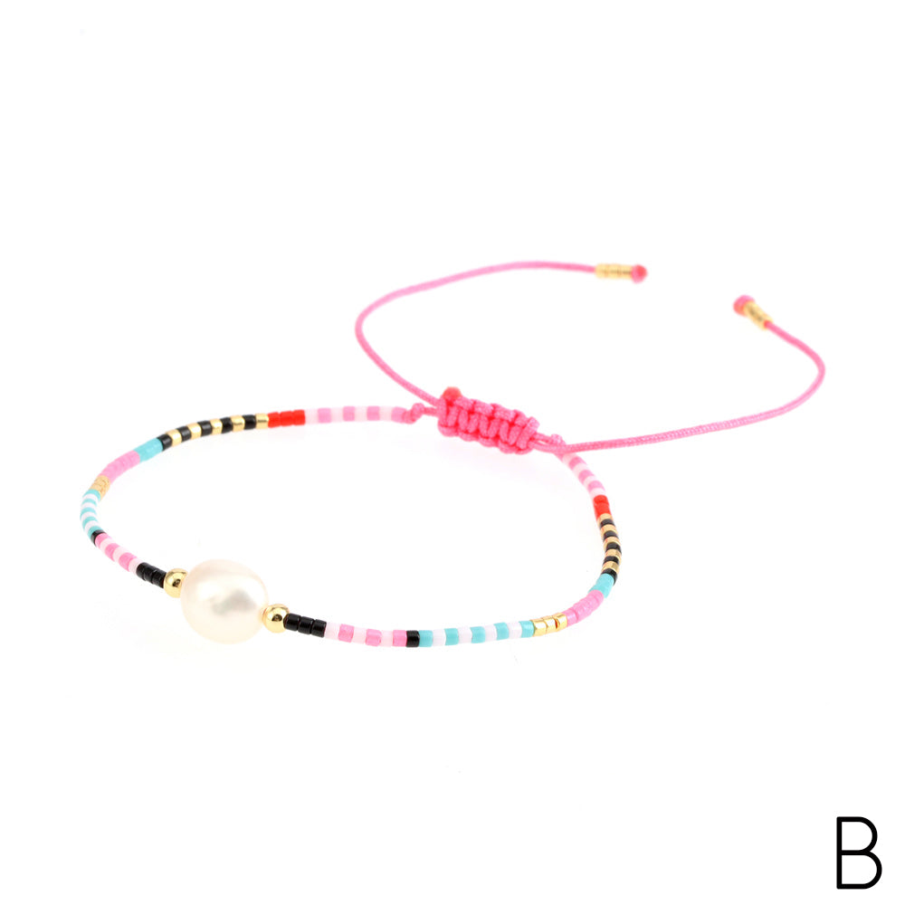 Bohemian Geometric Baroque Pearls Handmade Pearl Bracelets 1 Piece