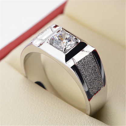 Fashion Round Copper Plating Inlay Artificial Diamond Rings 1 Piece