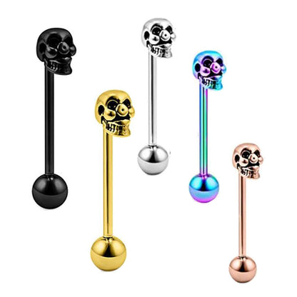 Simple Style Skull Stainless Steel Plating Tongue Nail 1 Piece