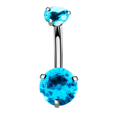 Fashion Geometric Stainless Steel Inlaid Zircon Belly Ring