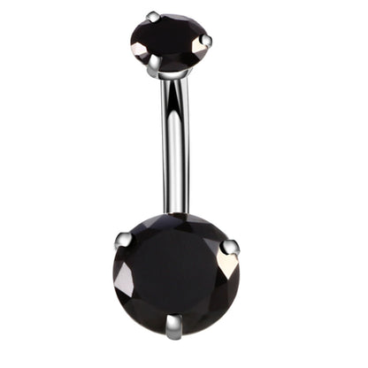 Fashion Geometric Stainless Steel Inlaid Zircon Belly Ring