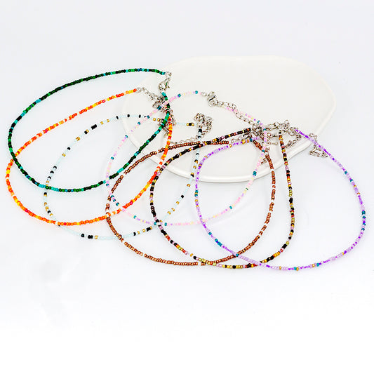 Bohemian Geometric Beaded Artificial Crystal Glass Women's Necklace