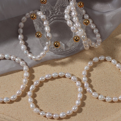 Simple Style Solid Color Pearl Beaded Bracelets 1 Piece