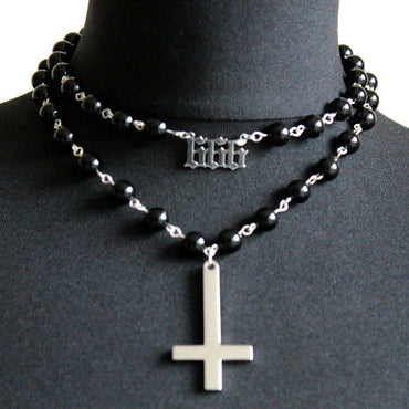 Gothic Cross Alloy Plating Unisex Necklace