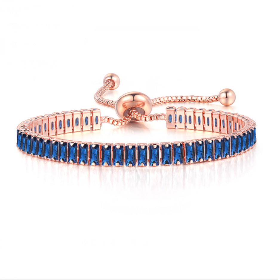 Fashion Square Copper Inlay Zircon Bracelets Earrings Necklace