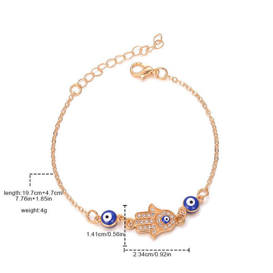 Fashion Cross Devil's Eye Alloy Inlay Artificial Gemstones Women's Bracelets 1 Piece