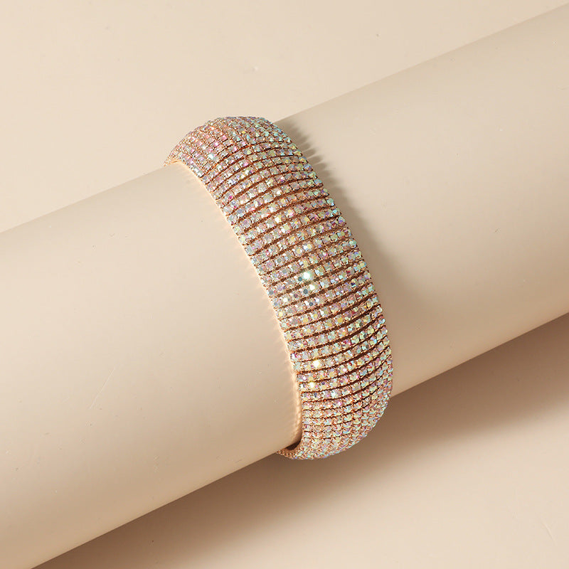 Creative Fashion Diamond Crystal Rhinestone Copper Bracelet Full Diamond