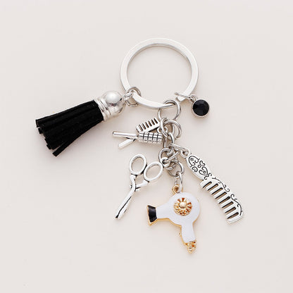 1 Piece Simple Style Geometric Alloy Tassel Bag Pendant Keychain