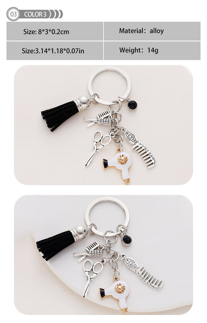 1 Piece Simple Style Geometric Alloy Tassel Bag Pendant Keychain