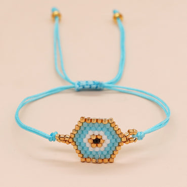 Bohemian Geometric Leaf Glass Braid Women's Twisted Cable Bracele Bracelets