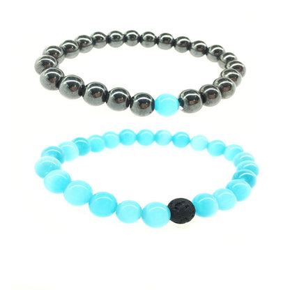 Simple Style Round Glass/colored Glaze Beaded Bracelets 1 Set