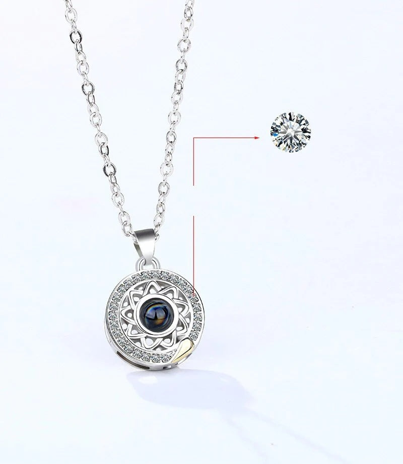 1 Set Sweet Geometric Sun Moon Alloy Metal Plating Unisex Pendant Necklace