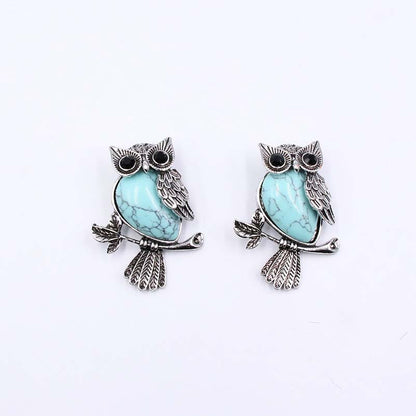1 Piece Simple Style Owl Natural Stone Shell Plating Gem Necklace