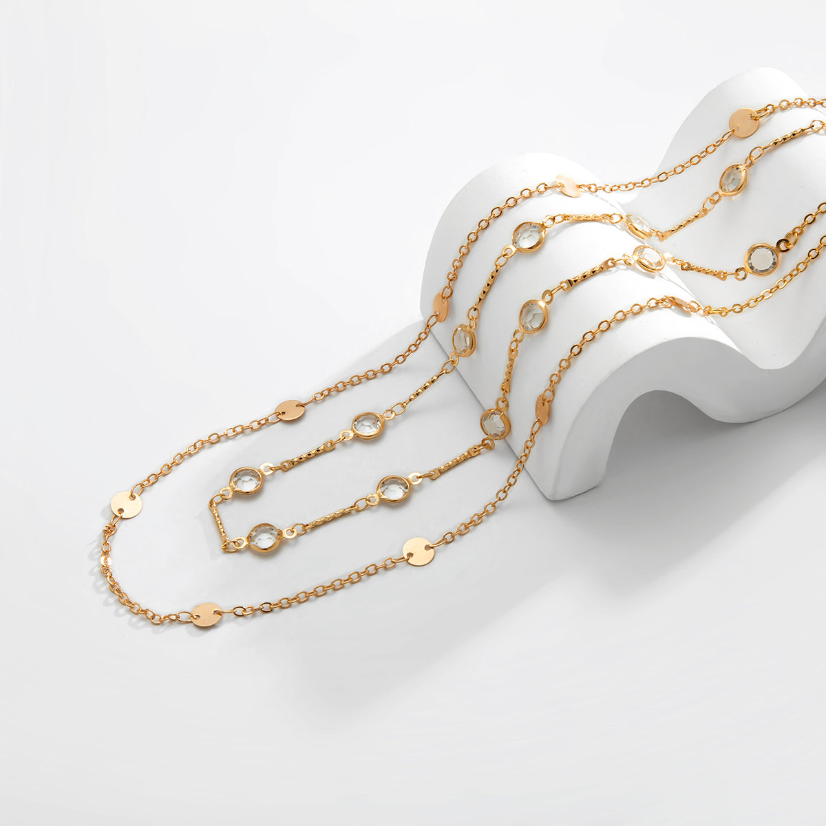 1 Piece Fashion Round Dots Tassel Alloy Copper Layered Inlay Rhinestones Women's Waist Chain