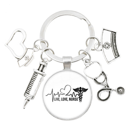 1 Piece Retro Human Heart Syringe Alloy Metal Unisex Bag Pendant Keychain