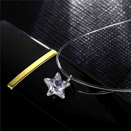 1 Piece Lady Geometric Star Heart Shape Alloy Rhinestone Women's Pendant Necklace