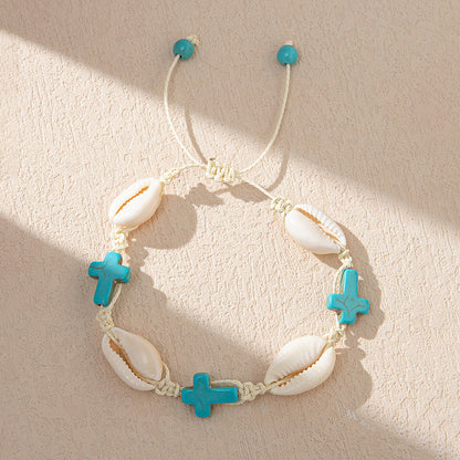 Vacation Starfish Shell Turquoise Shell Knitting Women's Bracelets Necklace