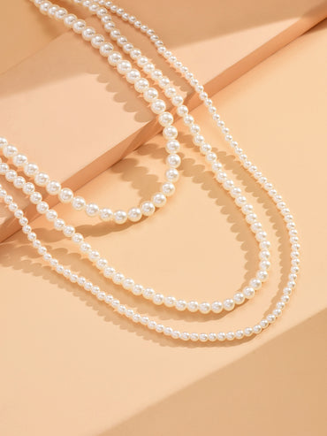 Simple Style Round Plastic Wholesale Layered Necklaces