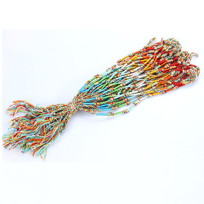 Ethnic Style Color Block Silk Thread Patchwork Unisex Bracelets