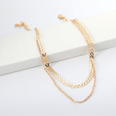 Wholesale Jewelry Ins Style Simple Style Solid Color Alloy Layered Necklaces