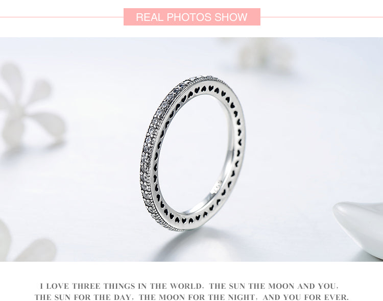 Vintage Style Simple Style Heart Shape Sterling Silver Plating Hollow Out Inlay Zircon Thai Silver Rings