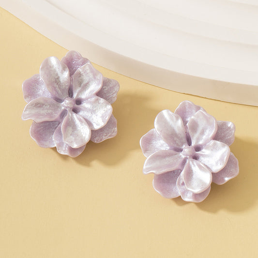 Casual Sweet Flower Petal Arylic Three-dimensional Women's Ear Clips