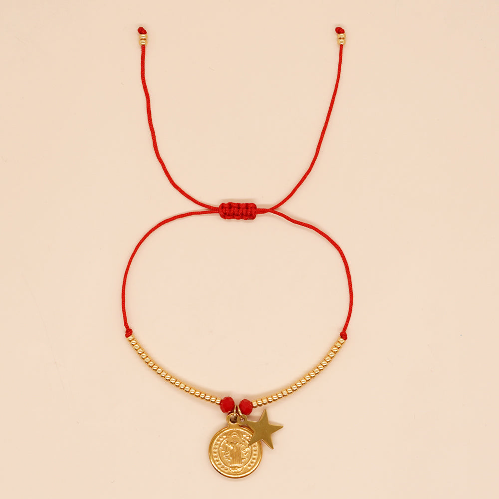 Simple Style Pentagram Eye Copper Beaded Bracelets