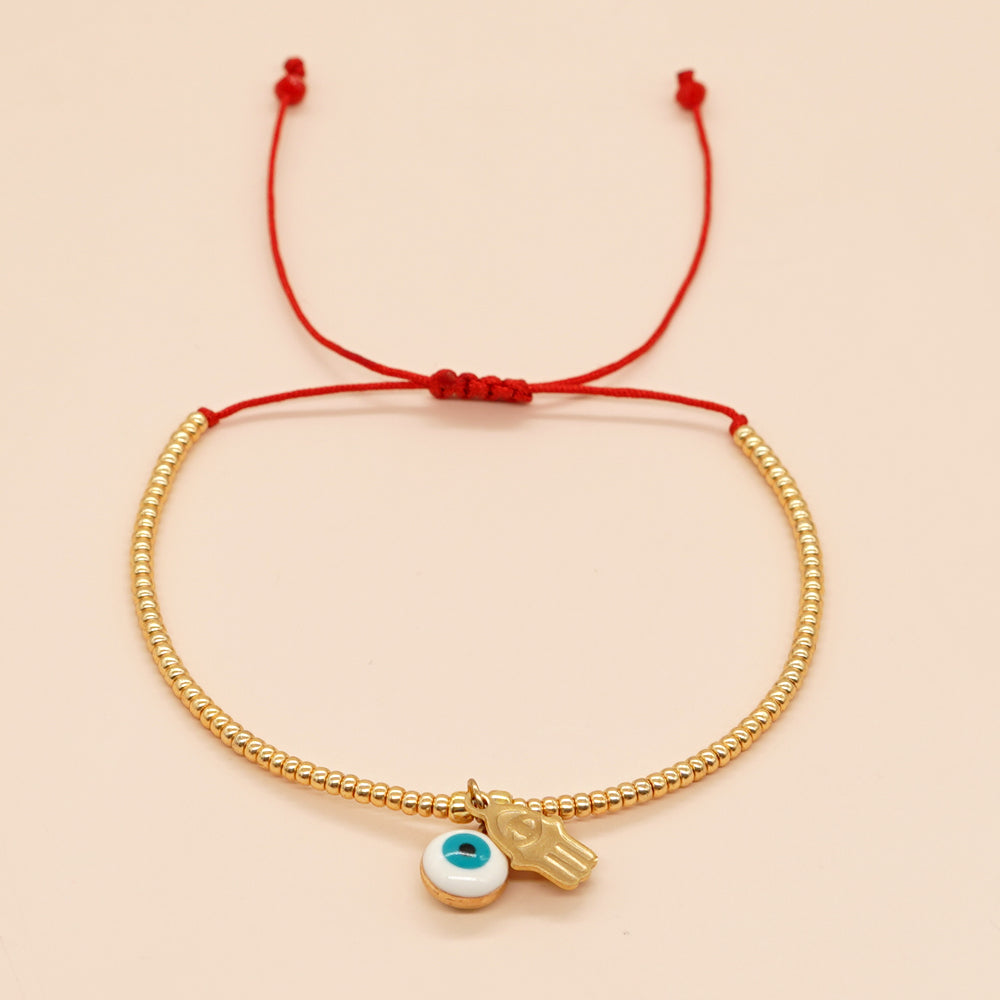 Simple Style Pentagram Eye Copper Beaded Bracelets