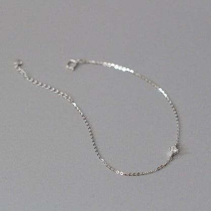 Elegant Geometric Sterling Silver Inlay Rhinestones Bracelets