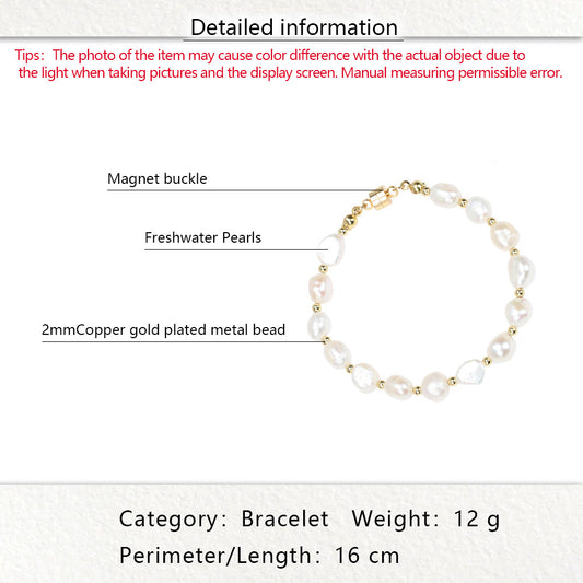 Simple Style Irregular Freshwater Pearl Plating 18k Gold Plated Bracelets