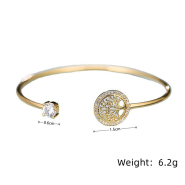 Elegant Lady Classic Style Round Alloy Iron Inlay Rhinestones Rose Gold Plated Gold Plated Silver Plated Women's Bangle