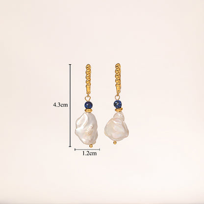 1 Pair Elegant Glam Classical Geometric Inlay Copper Artificial Gemstones 18k Gold Plated Drop Earrings